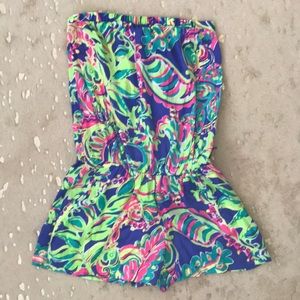 Lily Pulitzer Silk Strapless Romper sz XS
